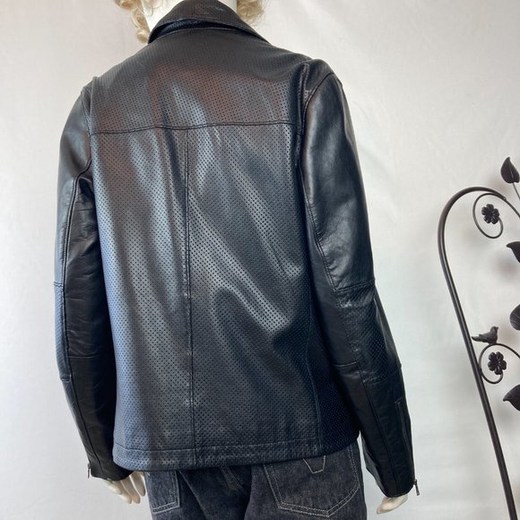 Anne Klein Leather Moto Jacket - Picture 5 of 9